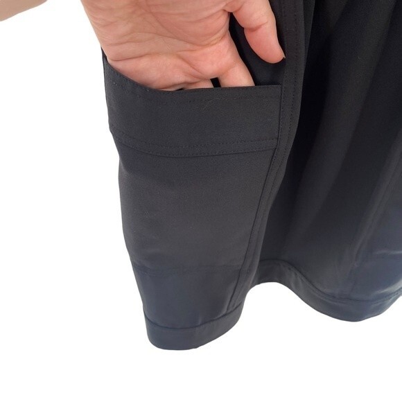 French Connection ruffle front black dress size 2 New with pockets - Picture 4 of 4